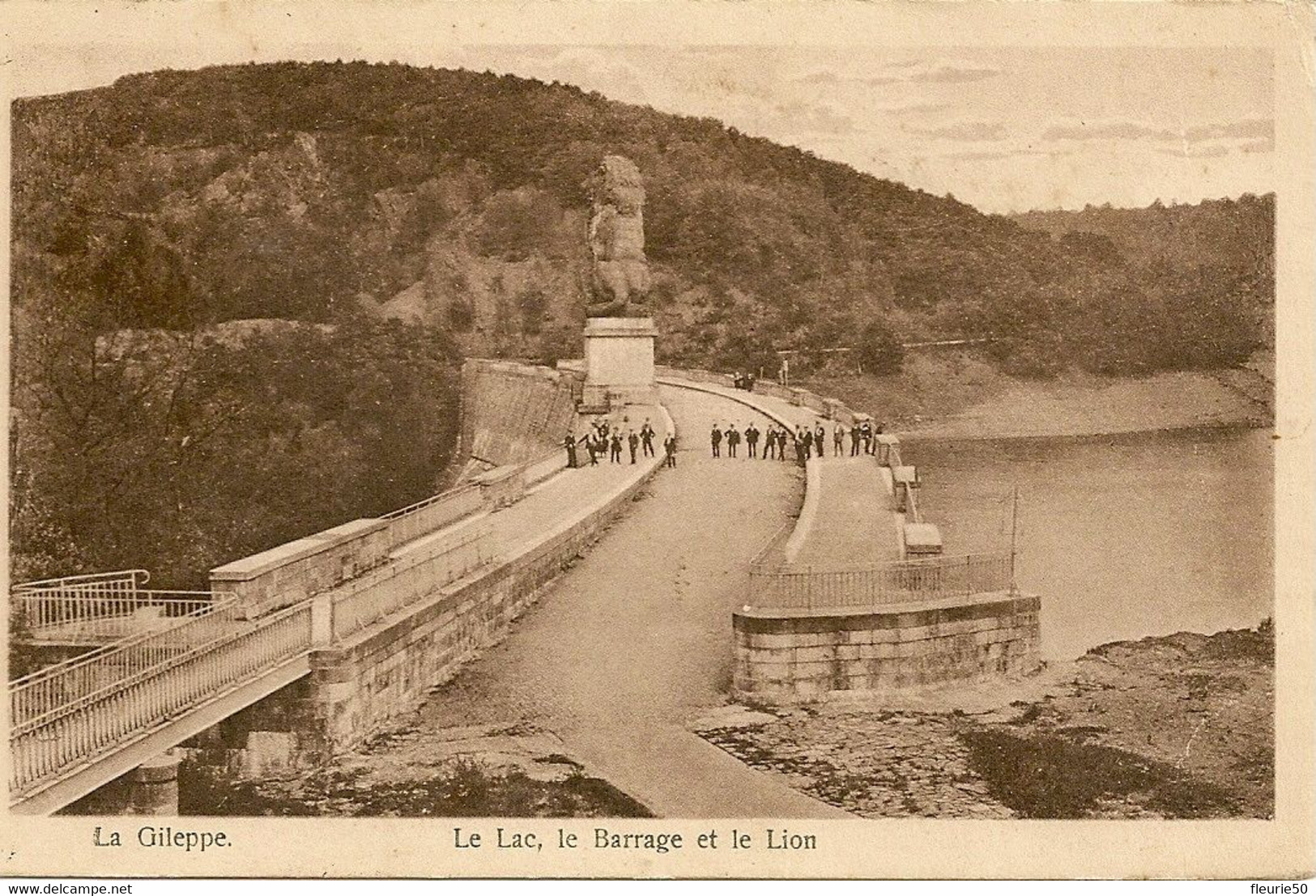 La GILEPPE  Le Lac, Le Barrage Et Le Lion. Animation. Oblitération S.M.B. 1922 . Communes De Jalhay Et Baelen. - Baelen