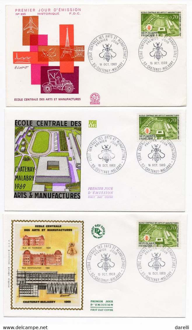 FDC France 1969 -  école Centrale Des Arts Et Manufactures  - YT 1614  - 92 Chatenay - Malabry - 1960-1969