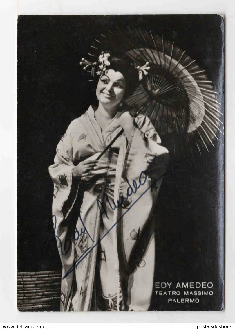 Cx19) Italian Opera Singer Assinada EDY AMEDEO Teatro Massimo Palermo 15x10,5cm Autographed Autograph - Autographes