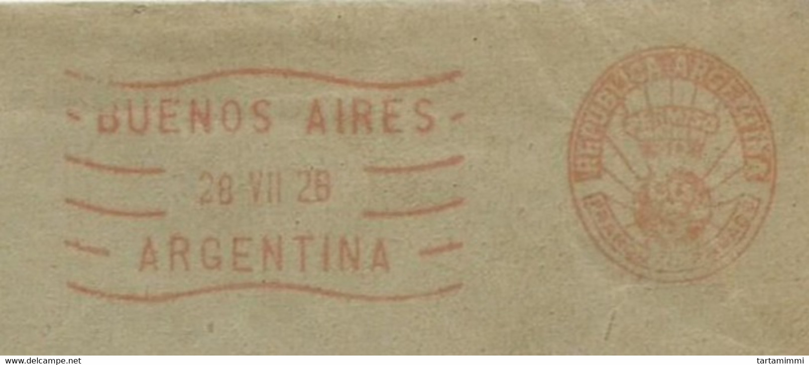 EMA METER STAMP FREISTEMPEL TYPE A1 ARGENTINA BUENOS AIRES 1926 BANCO FRANCES ITALIANO - Franking Labels