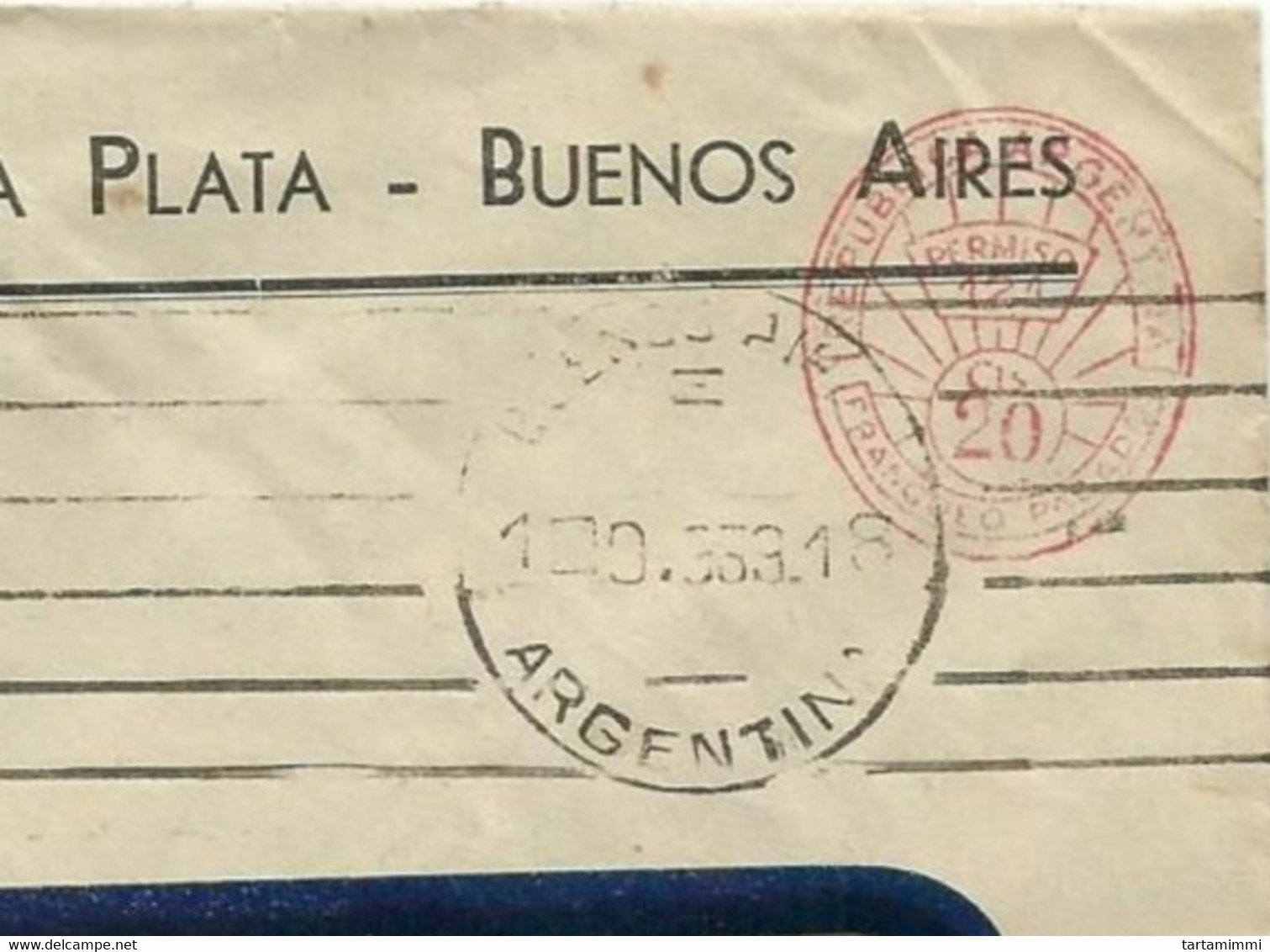 EMA METER STAMP FREISTEMPEL TYPE A2 ARGENTINA BUENOS AIRES 1939 BANCO FRANCES RIO PLATA - Franking Labels