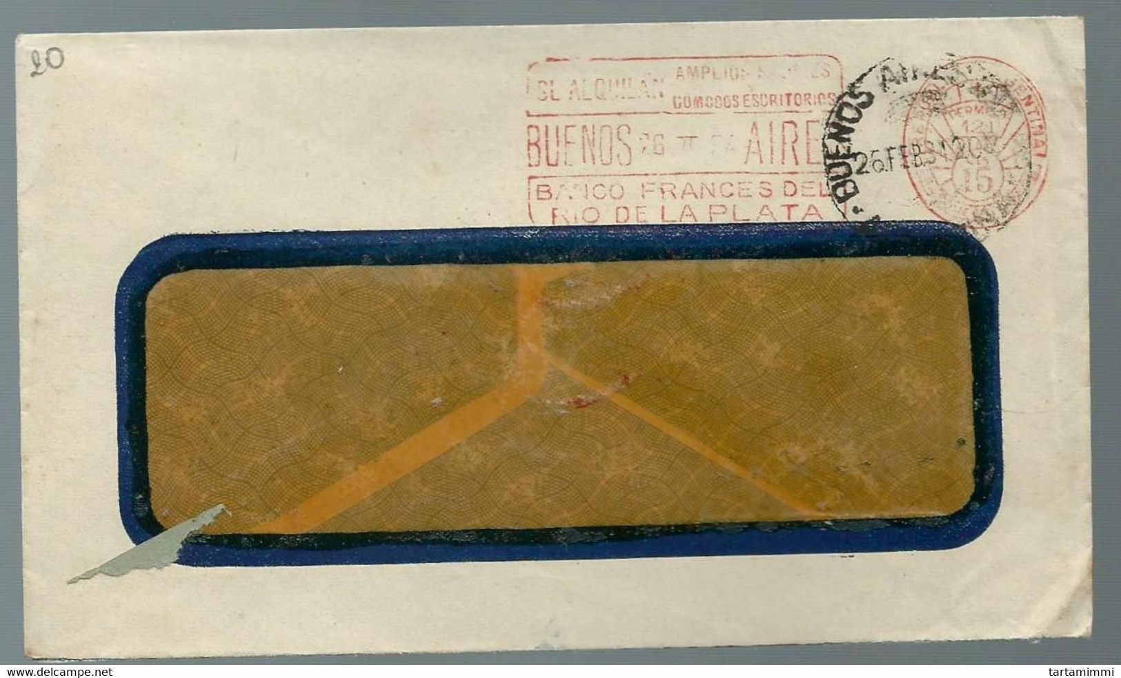 EMA METER STAMP FREISTEMPEL TYPE A2B ARGENTINA BUENOS AIRES 1934 SL ALQUILAN SALONES RIO DE LA PLATA - Franking Labels