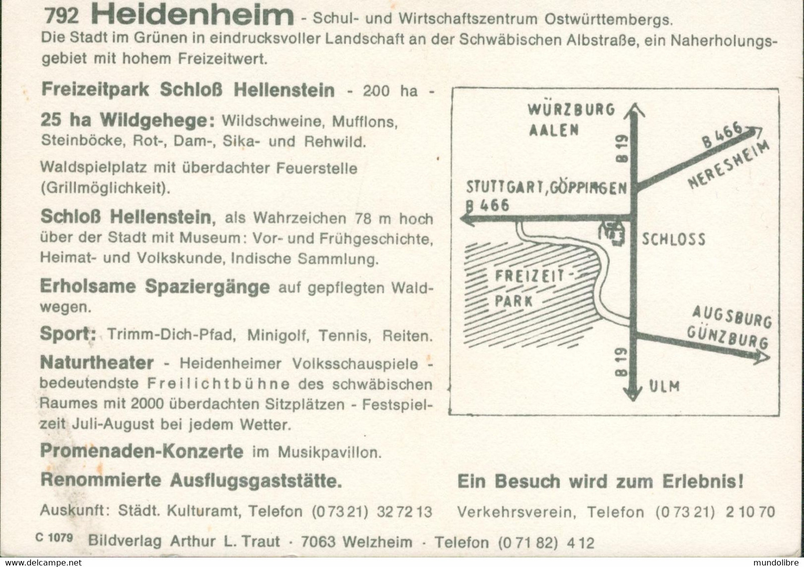 HEIDENHEIM - Werbekarte Für Den Freizeitpark Schloss Hellenstein - Heidenheim