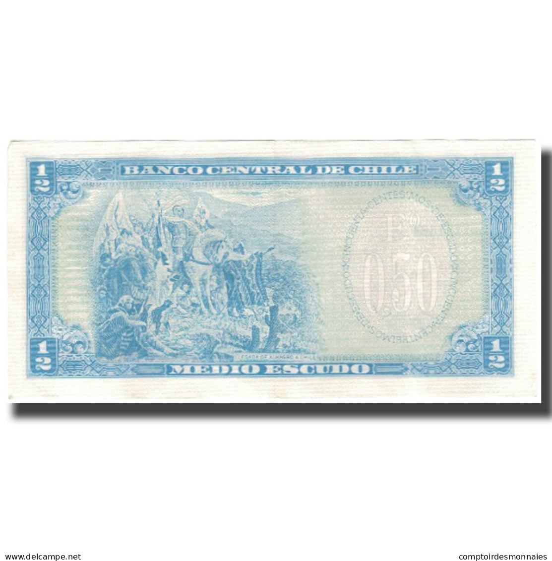 Billet, Chile, 1/2 Escudo, KM:134Aa, TTB - Chile