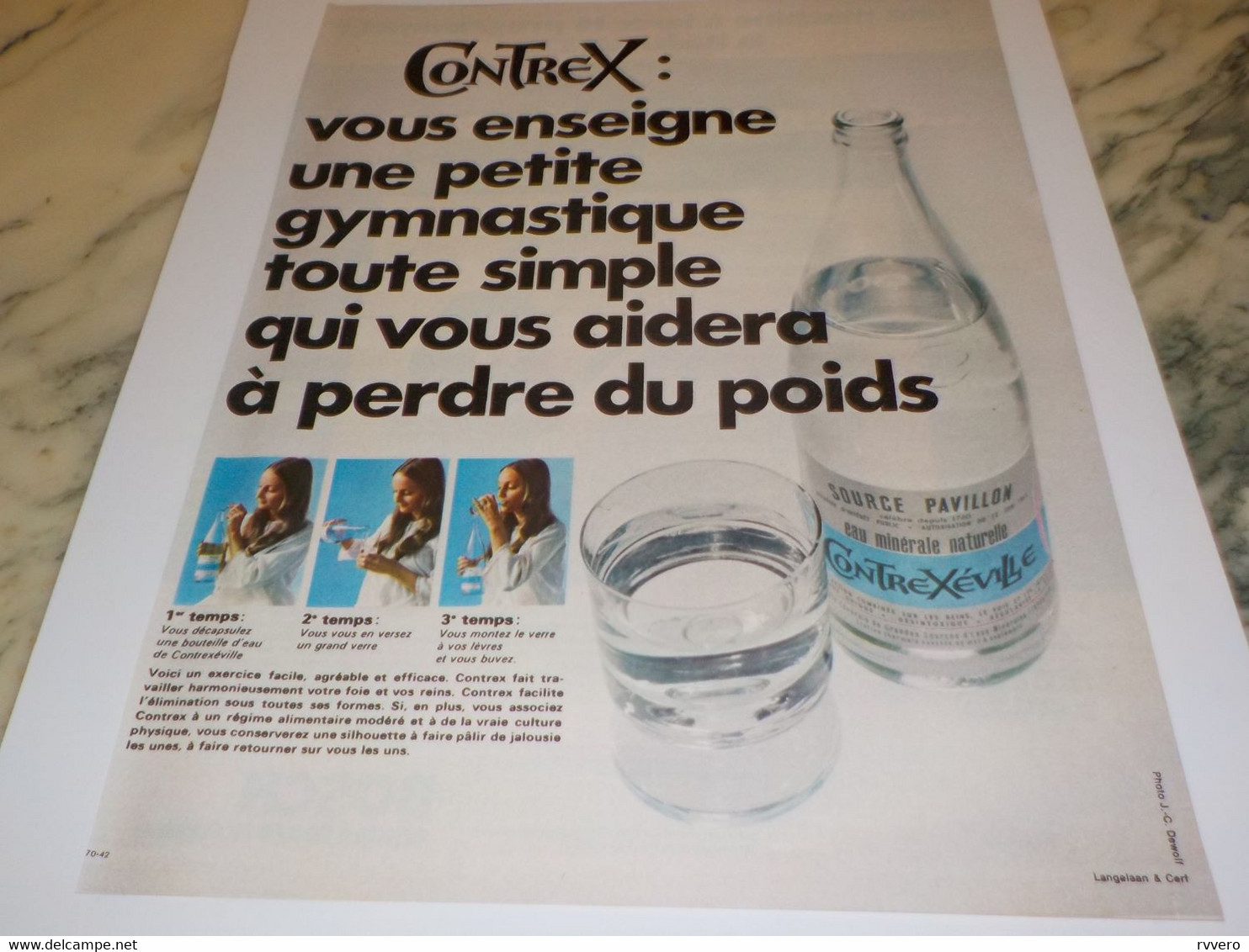 ANCIENNE PUBLICITE PETITE GYMNASTIQUE  CONTREX   1972 - Other & Unclassified