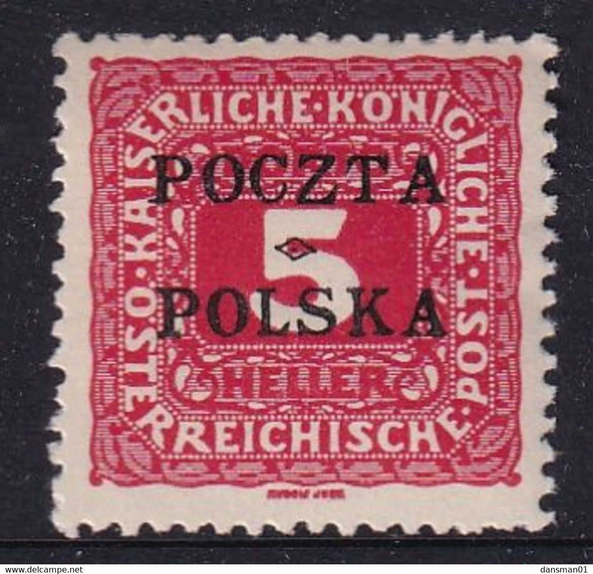 POLAND 1919 Krakow Fi D1 Mint Hinged Signed (Falsch) Petriuk - Nuovi