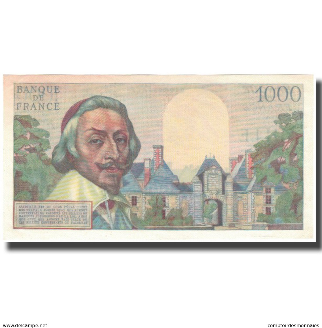 France, 1000 Francs, Richelieu, 1956-11-02, SUP+, Fayette:42.23, KM:134a - 1 000 F 1953-1957 ''Richelieu''