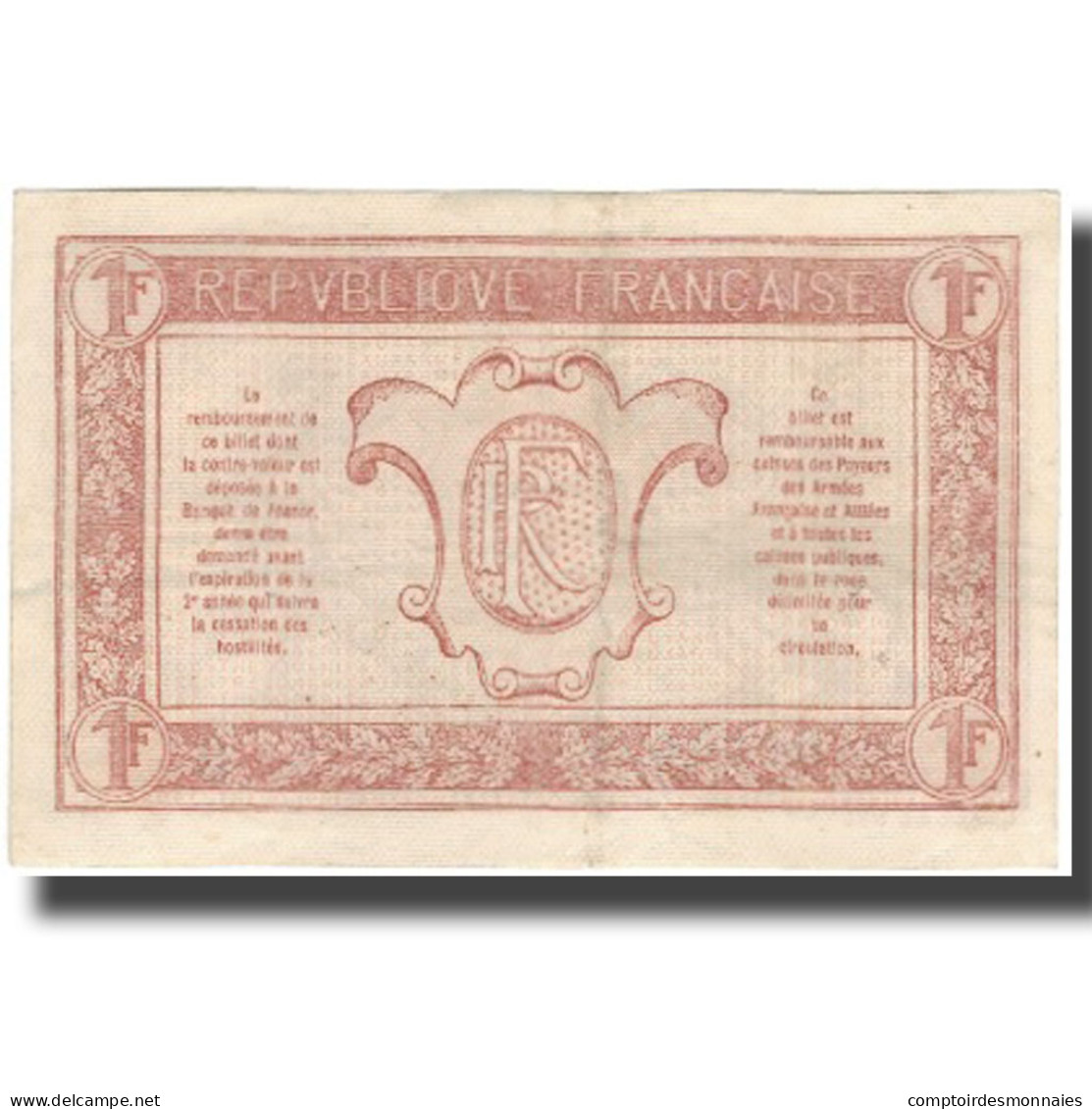France, 1 Franc, 1917-1919 Army Treasury, SUP, Fayette:VF03.04, KM:M2 - 1917-1919 Army Treasury