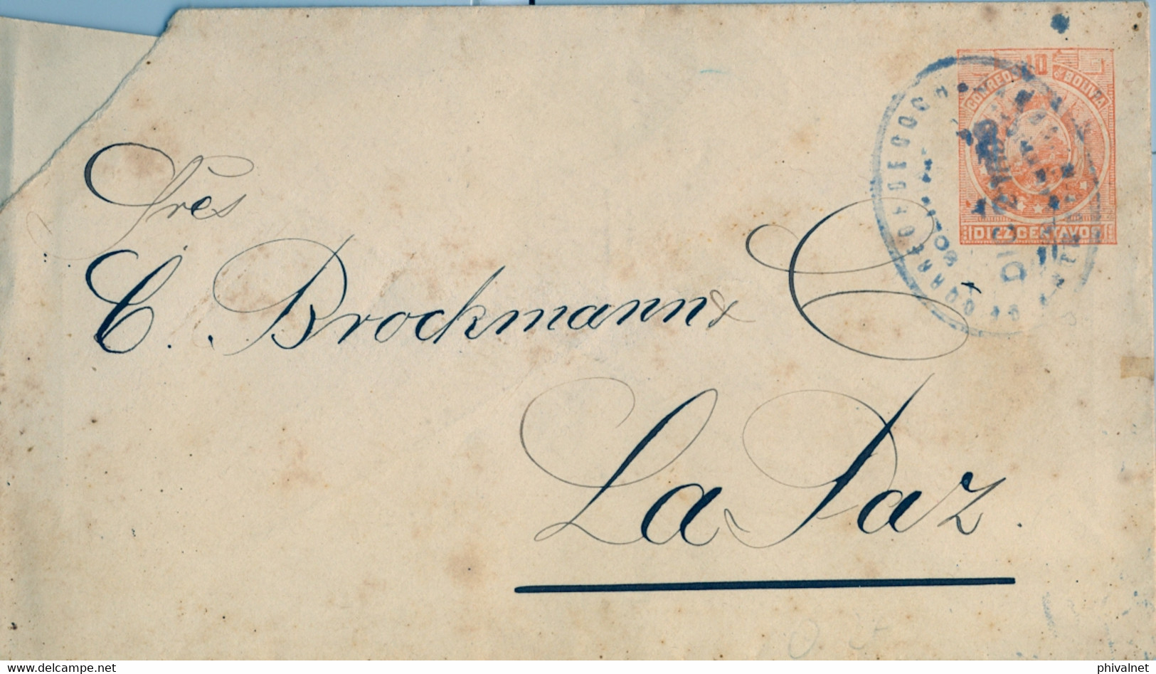 1896 BOLIVIA , ENTERO POSTAL / STATIONERY , CIRCULADO COCHABAMBA - LA PAZ - Bolivia