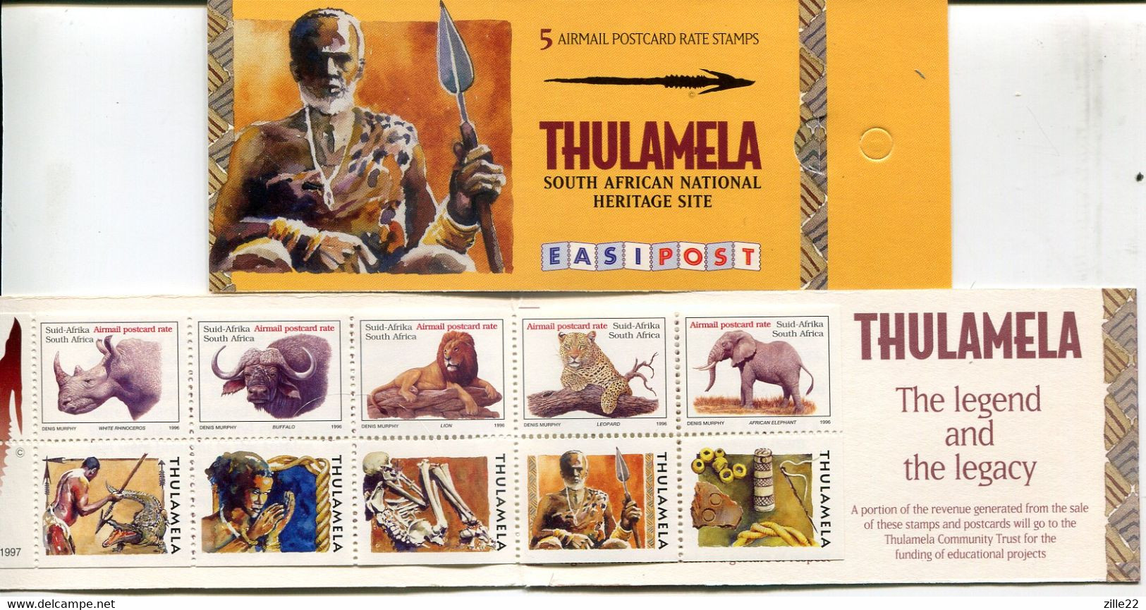 Südafrika South Afica Markenheftchen Booklet 15.5.97 Mi# 993-7 D/E Postfrisch/MNH - Fauna Big 5, National Heritage Site - Postzegelboekjes