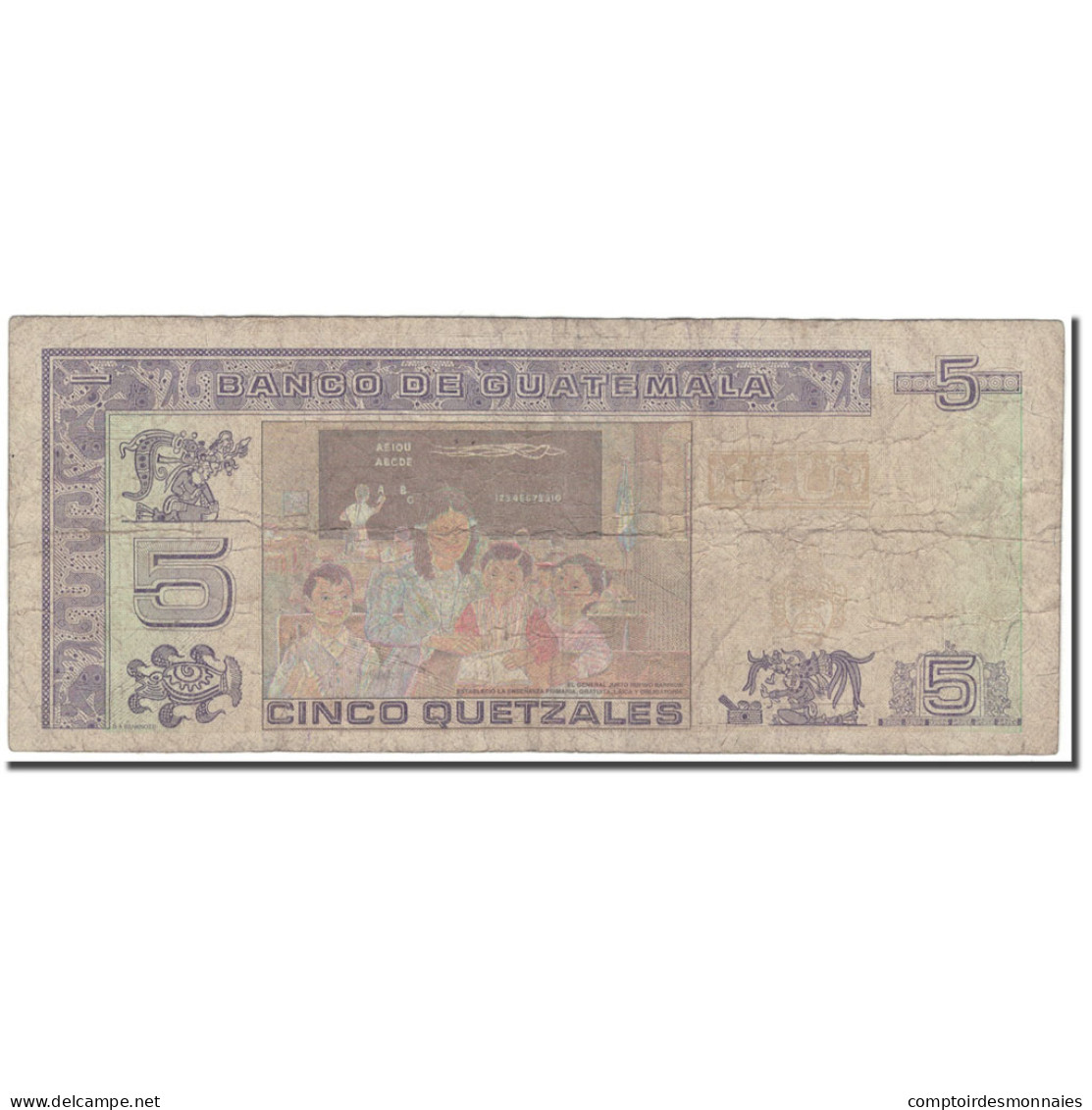 Billet, Guatemala, 5 Quetzales, KM:100, B - Guatemala