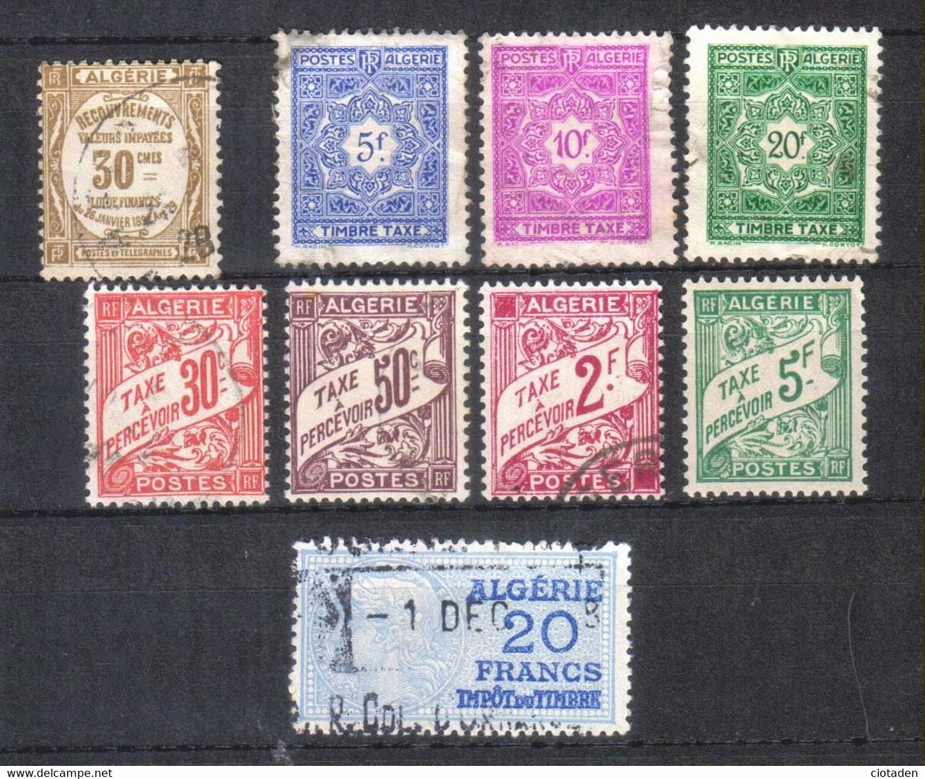 Timbres Taxe Algérie N° 18 à 46 - Altri & Non Classificati