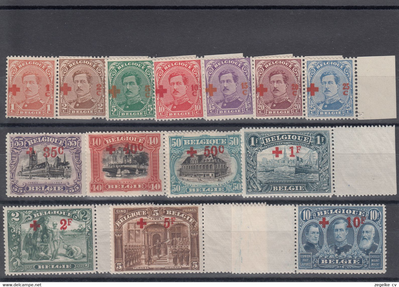 150/63 ** (MNH) Rode Kruis 1918 --- CERTIFICAAT --- OBP € 4000,00 - 1918 Rode Kruis