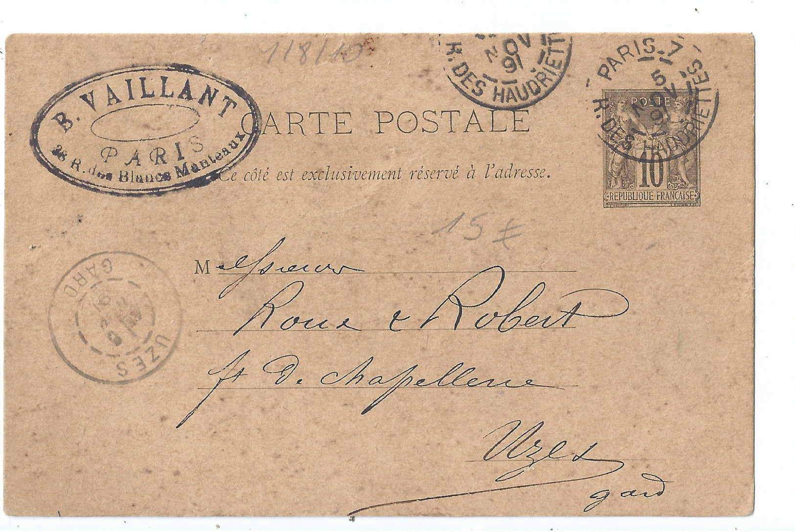 Cpa - Dpt  - Gard  - Uzes - Courier - (  Selection  )  Rare  1916 - Other & Unclassified