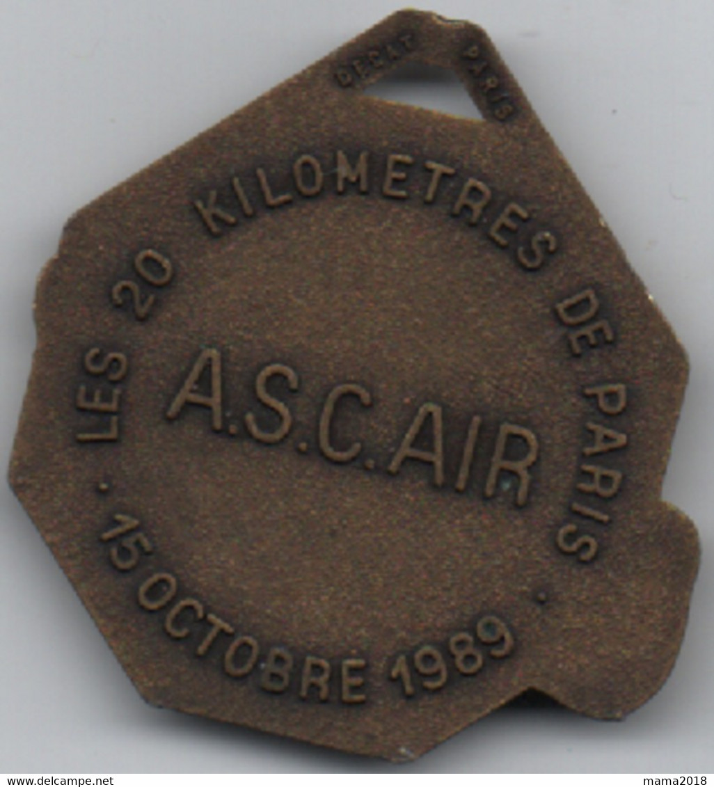 Médaille  Ancienne  20 Km  De Paris  1989   40 Mm - Athlétisme