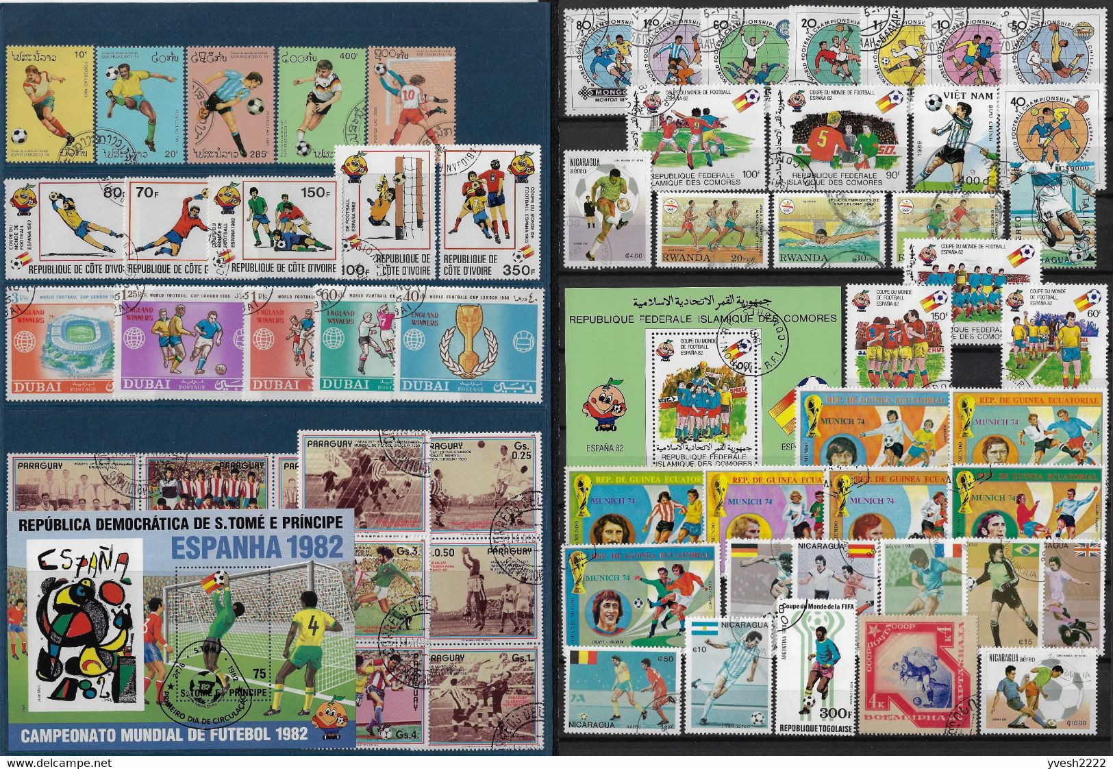 Football, Petit Lot De Timbres Et Blocs. 5 Scans - Andere & Zonder Classificatie