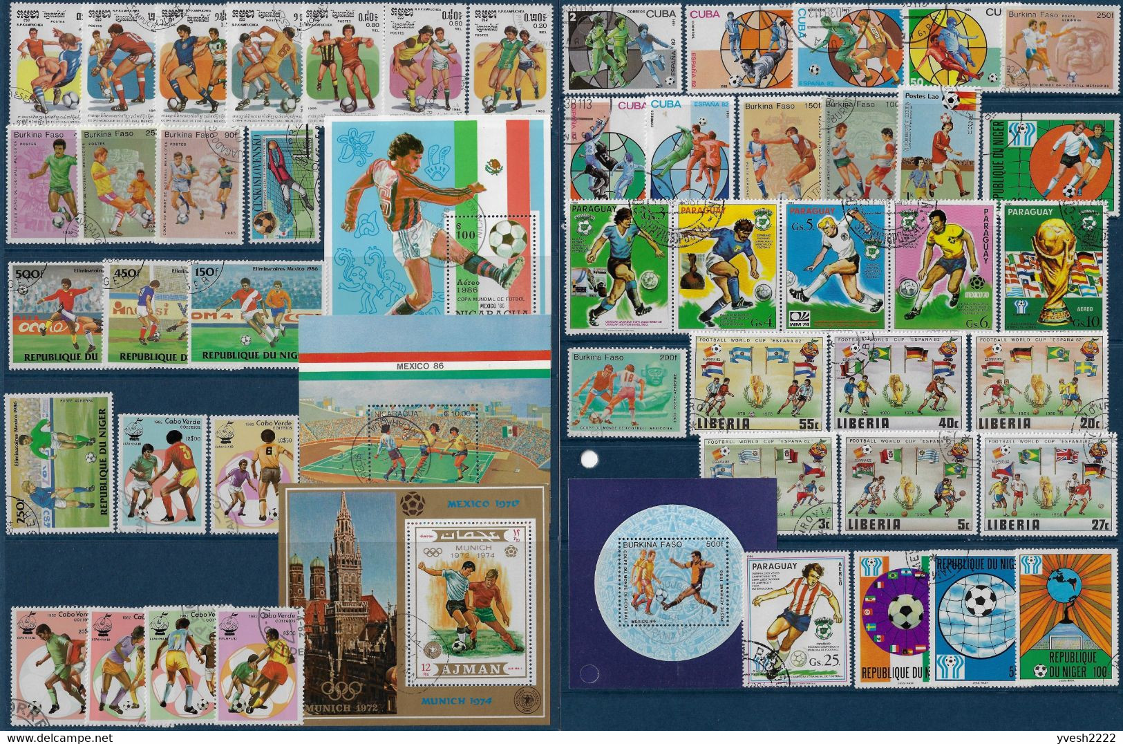 Football, Petit Lot De Timbres Et Blocs. 5 Scans - Andere & Zonder Classificatie