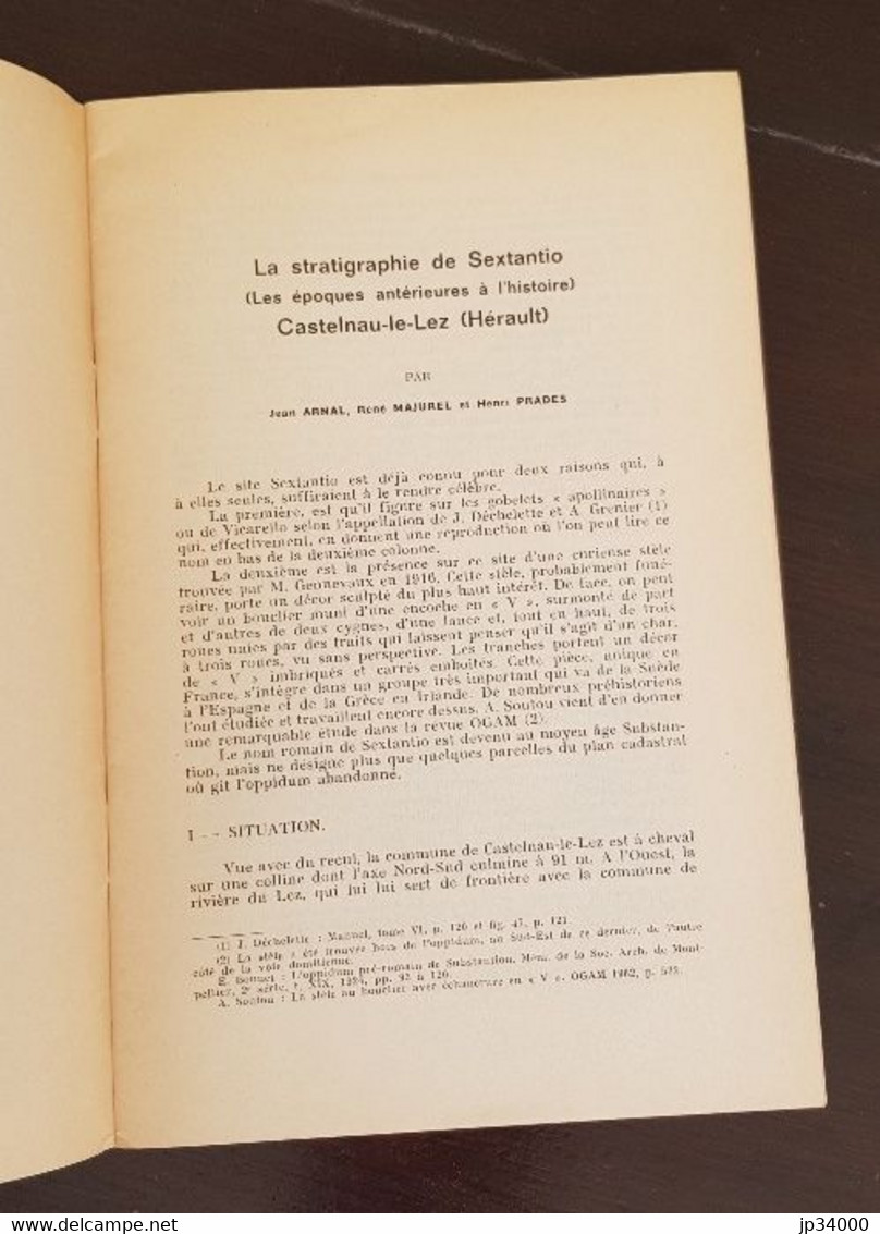 LA STRATIGRAPHIE DE SEXTANTIO Castelnau Le Lez Par ARNAL, MAJUREL, PRADES  En 1964 - Languedoc-Roussillon