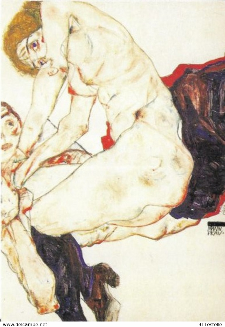 Schiele  EGON SCHIELE  . HOMME ET  FEMME  1913  , .Voir 2 Scans. - Schiele