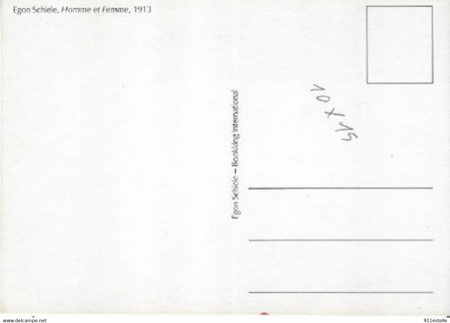 Schiele  EGON SCHIELE  . HOMME ET  FEMME  1913  , .Voir 2 Scans. - Schiele