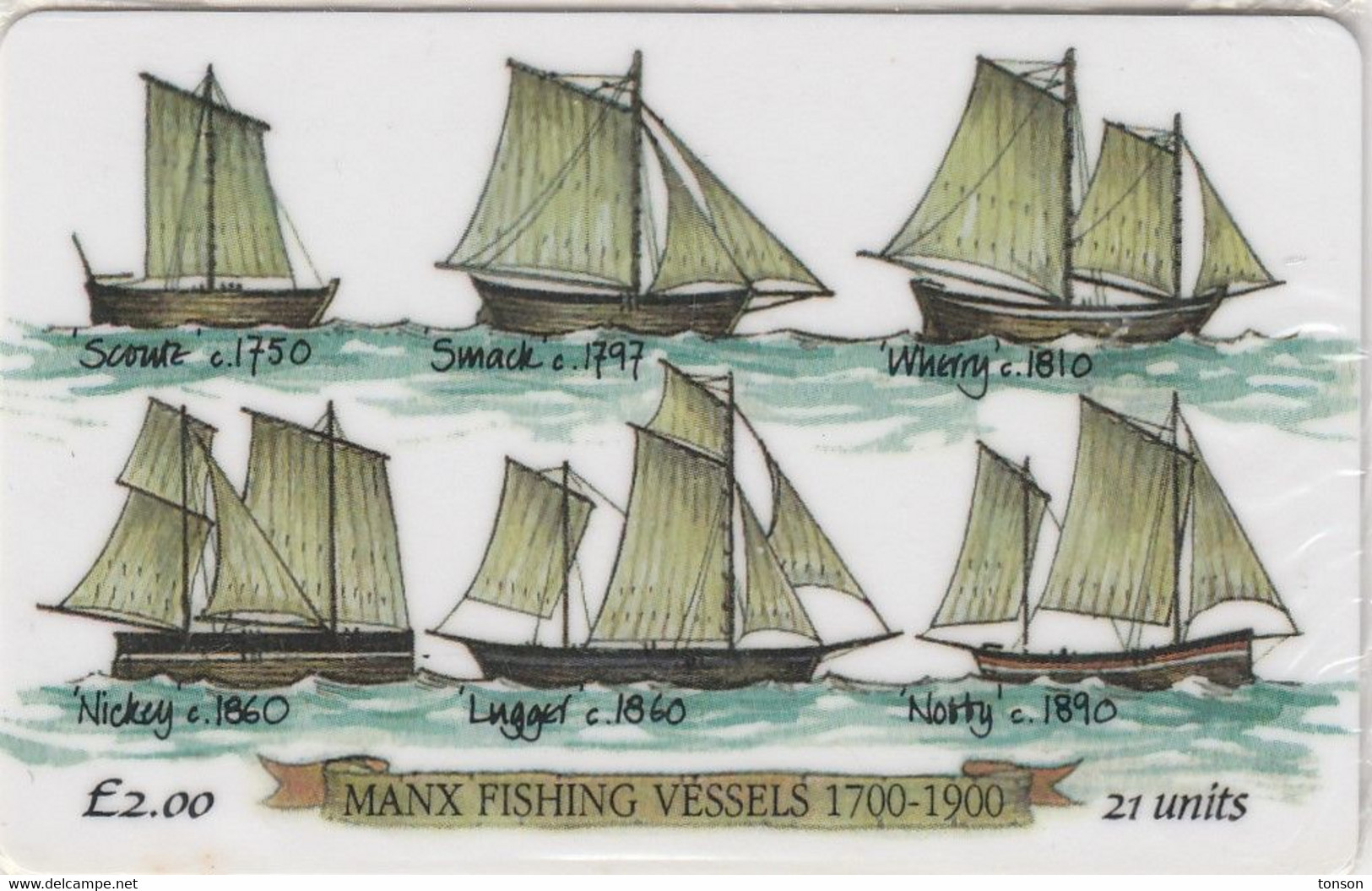 Isle Of Man, MAN 079,  2 £, Manx Fishing Vessels, Ships, Mint In Blister, 2 Scans. - Man (Ile De)