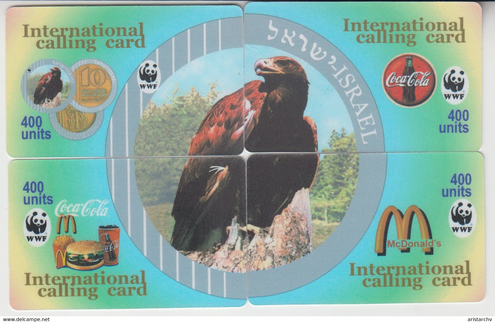 CHINA BIRD EAGLE PUZZLE OF 4 CARDS - Adler & Greifvögel