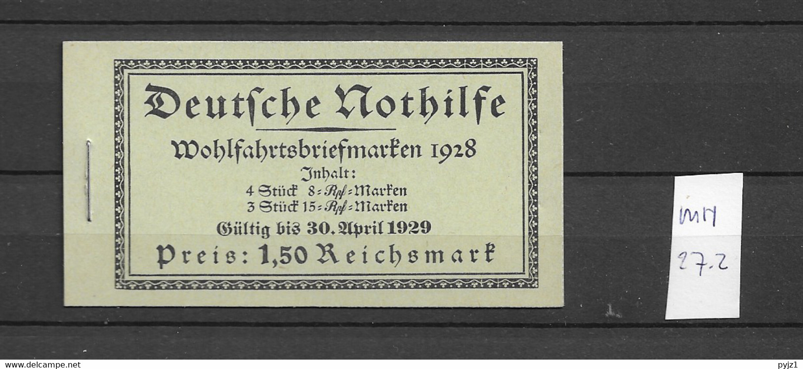 1928 MNH Germany Booklet Michel MH 27.2 Postfris** - Markenheftchen