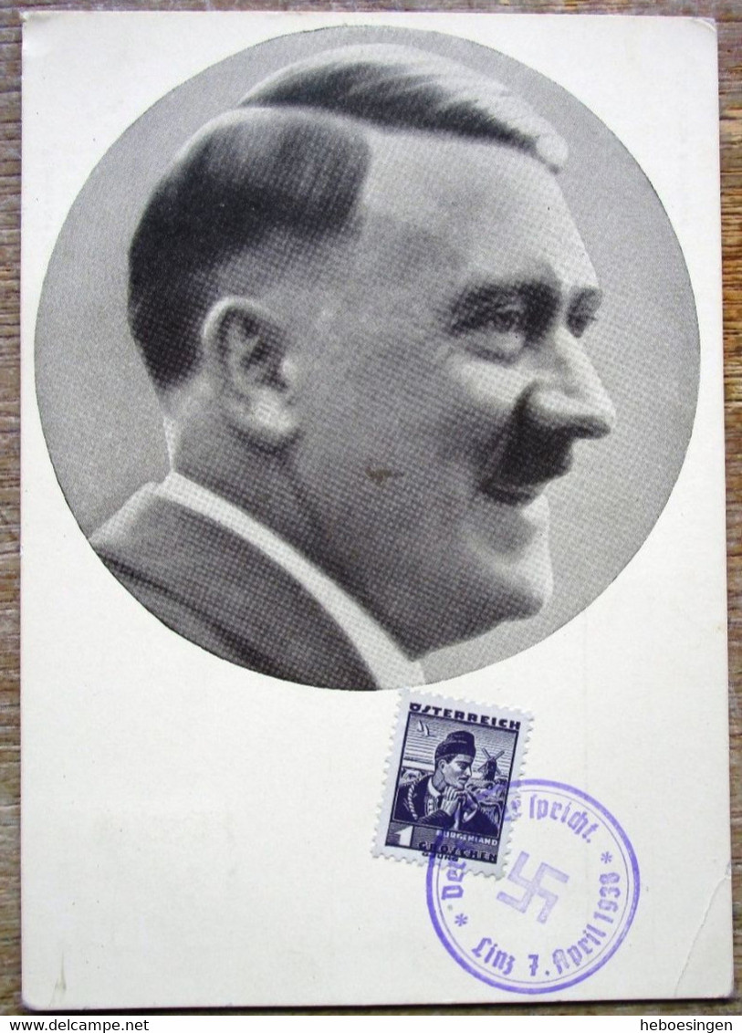 DR Postkarte Männer Der Zeit Adolf Hitler SST Linz - Covers & Documents