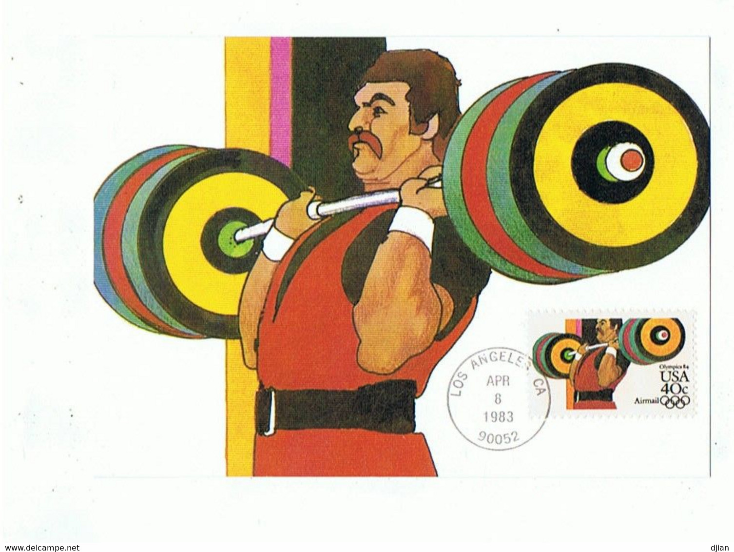 ETATS UNIS    4 Cartes, 8 Avril 1983, Jeux Olympiques De LOS ANGELES ( Voir Scans ) - Cartes-Maximum (CM)