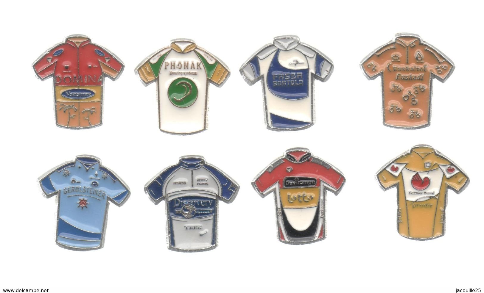 PINS PIN'S VELO CYCLISME TOUR DE FRANCE MAILLOT FASSA BORTOLO LOTTO SAUNIER PHONAK EUSKATEL  LOT 8 PINS - Cyclisme