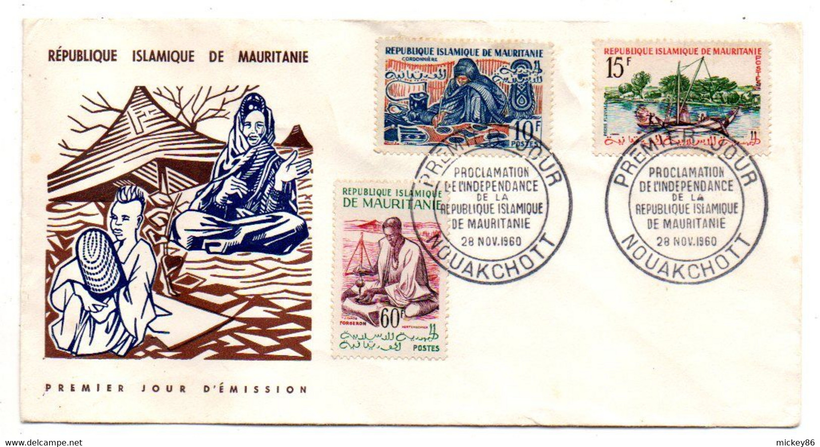 Mauritanie --1960 -- 1er Jour   Proclamation De L'Indépendance (3 Valeurs)................à Saisir - Mauretanien (1960-...)