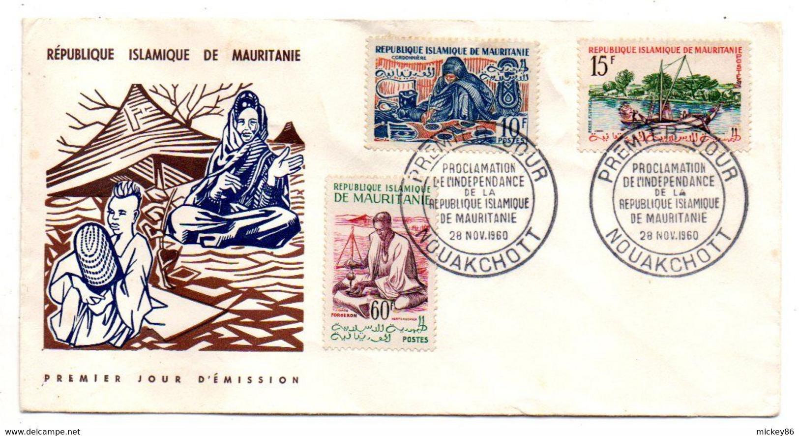 Mauritanie --1960 -- 1er Jour   Proclamation De L'Indépendance (3 Valeurs)................à Saisir - Mauritania (1960-...)