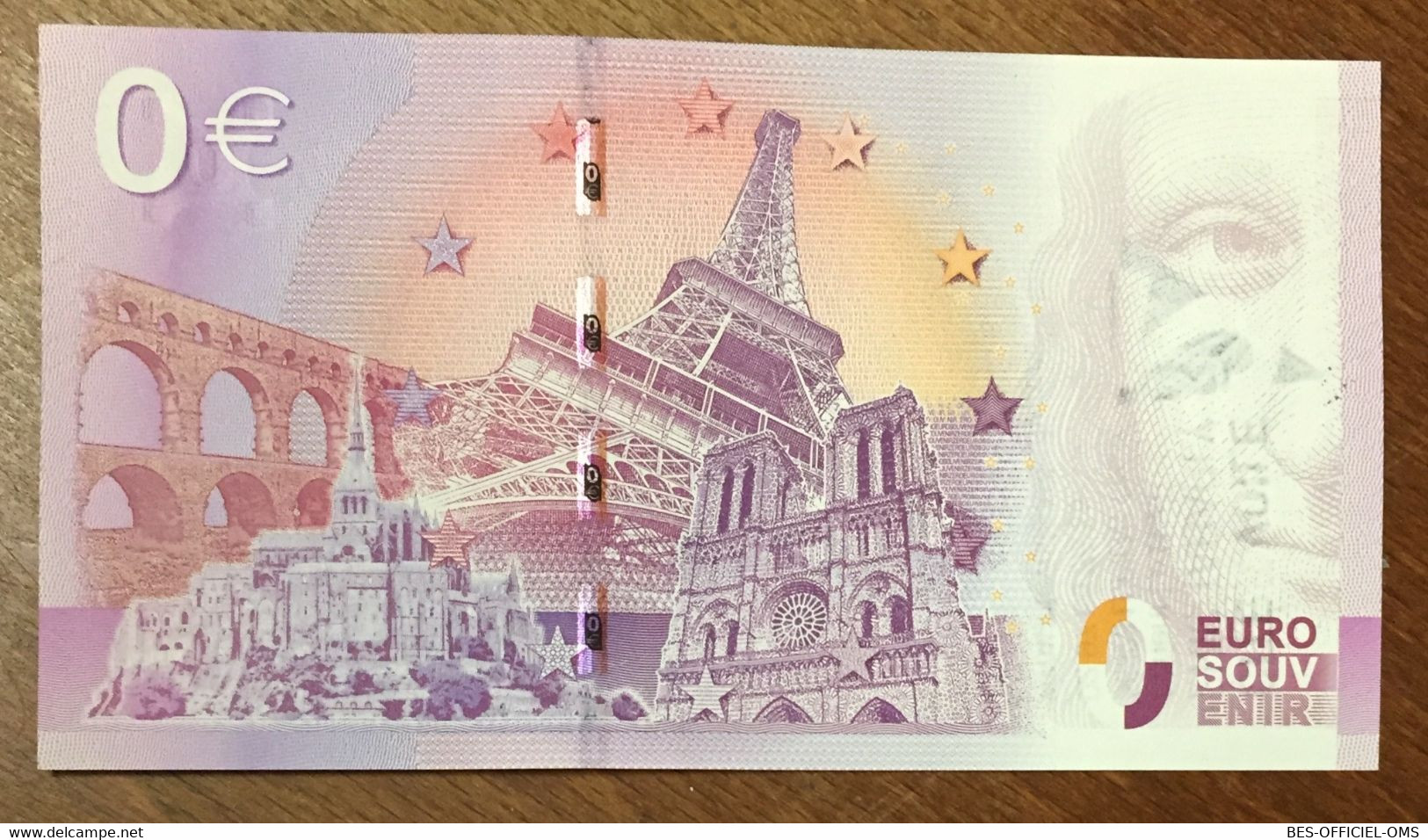 2015 BILLET 0 EURO SOUVENIR DPT 56 CITÉ DE LA VOILE ÉRIC TABARLY + TAMPON ZERO 0 EURO SCHEIN BANKNOTE PAPER MONEY - Private Proofs / Unofficial