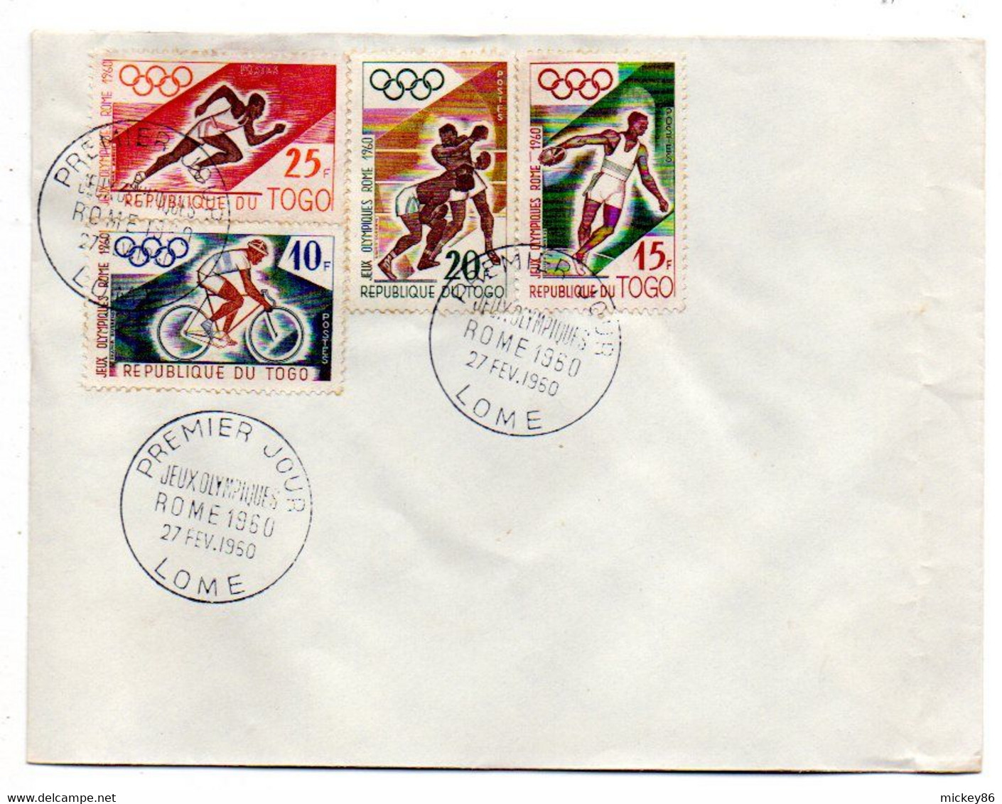 Togo --1960 -- 1er Jour  Jeux Olympiques De ROME--(4 Valeurs )......cachet  LOME..........à Saisir - Togo (1960-...)