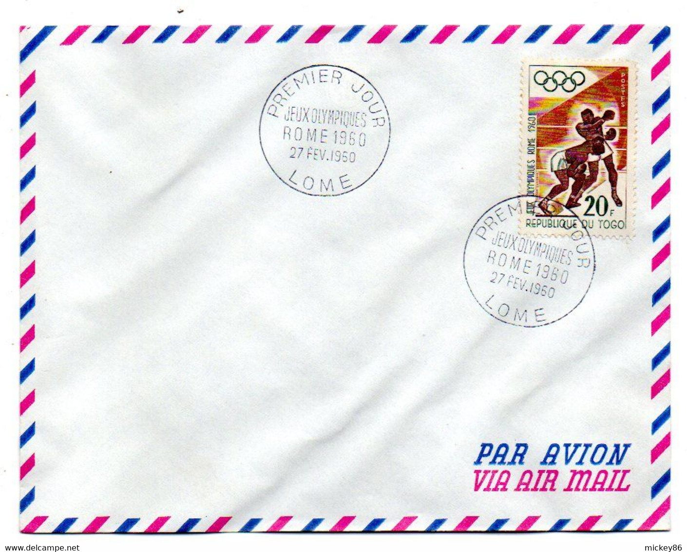 Togo --1960 -- 1er Jour  Jeux Olympiques De ROME--( Boxe )......cachet  LOME..........à Saisir - Togo (1960-...)
