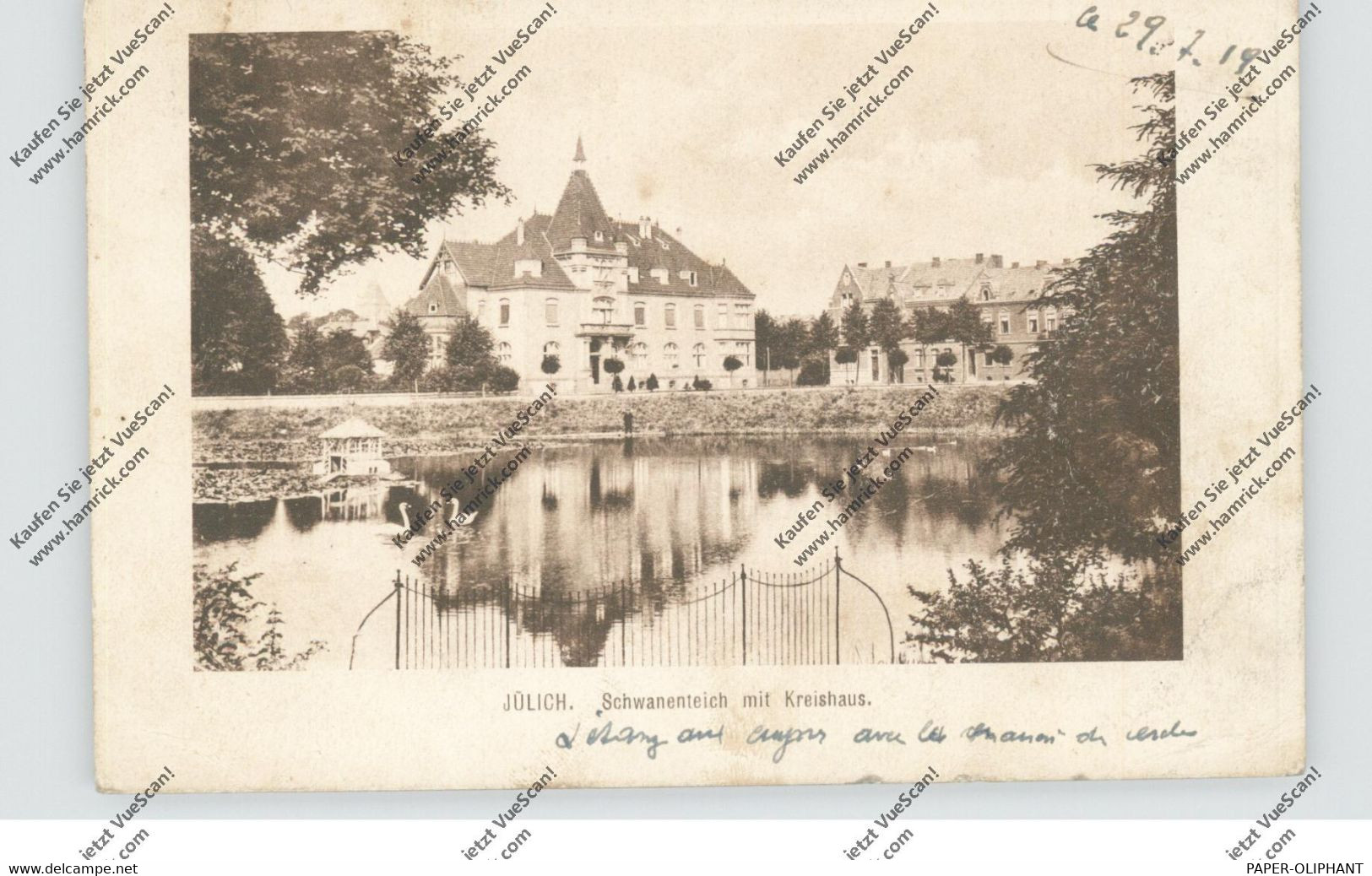 5170 JÜLICH, Schwanenteich Mit Kreishaus, 1919 - Jülich