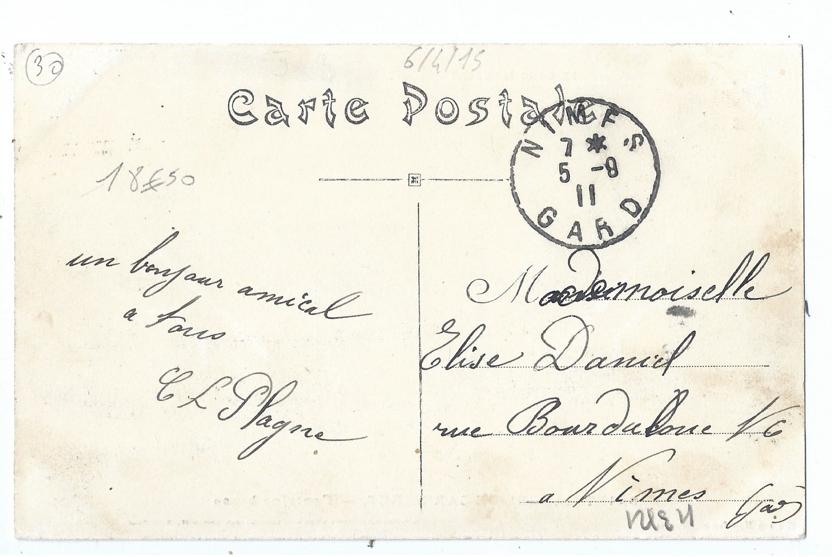 Cpa - Dpt  - Gard  - Saint Marcel De Carrieret - Fontaine Basse    -    Animation - (  Selection  )  Rare  1911 - Sonstige & Ohne Zuordnung