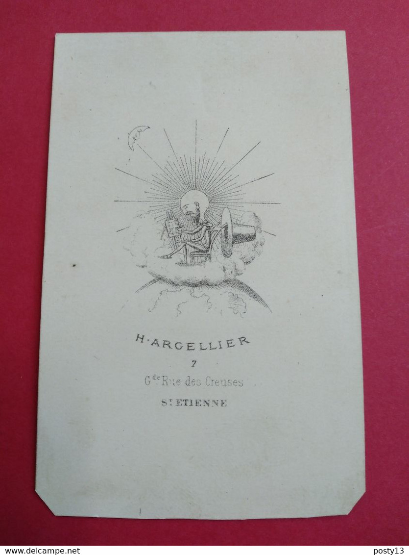 CDV Vieille Femme Assise - Coiffe - Mitaines En Dentelles - Circa1870 - Photo Argellier, St Etienne BE - Oud (voor 1900)