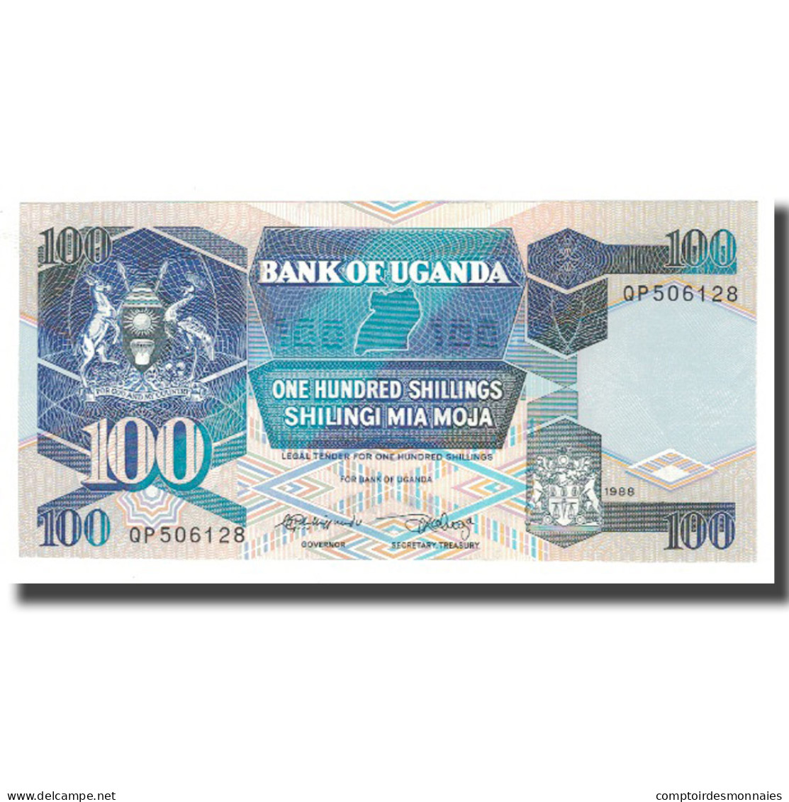 Billet, Uganda, 100 Shillings, 1988, KM:31a, NEUF - Ouganda