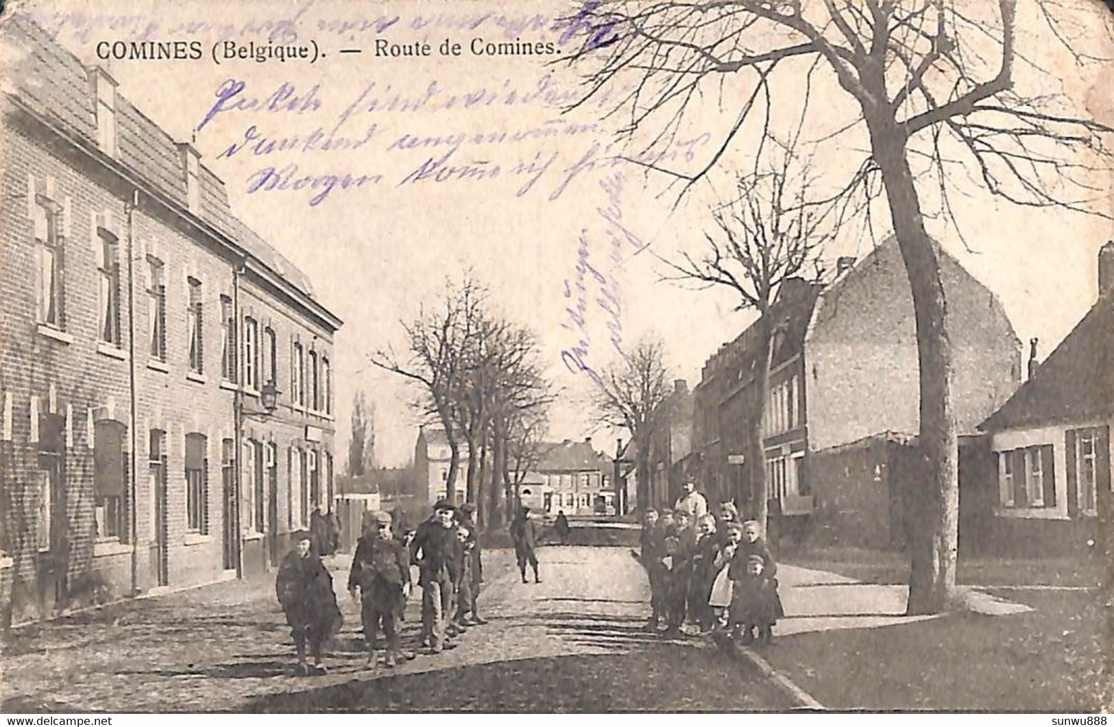 Comines - Route De Comines (animation, Feldpost 1915, Ed. J N & C°) - Comines-Warneton - Komen-Waasten