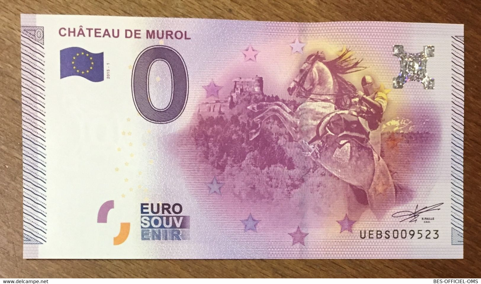 2015 BILLET 0 EURO SOUVENIR DPT 63 CHÂTEAU DE MUROL ZERO 0 EURO SCHEIN BANKNOTE PAPER MONEY - Private Proofs / Unofficial