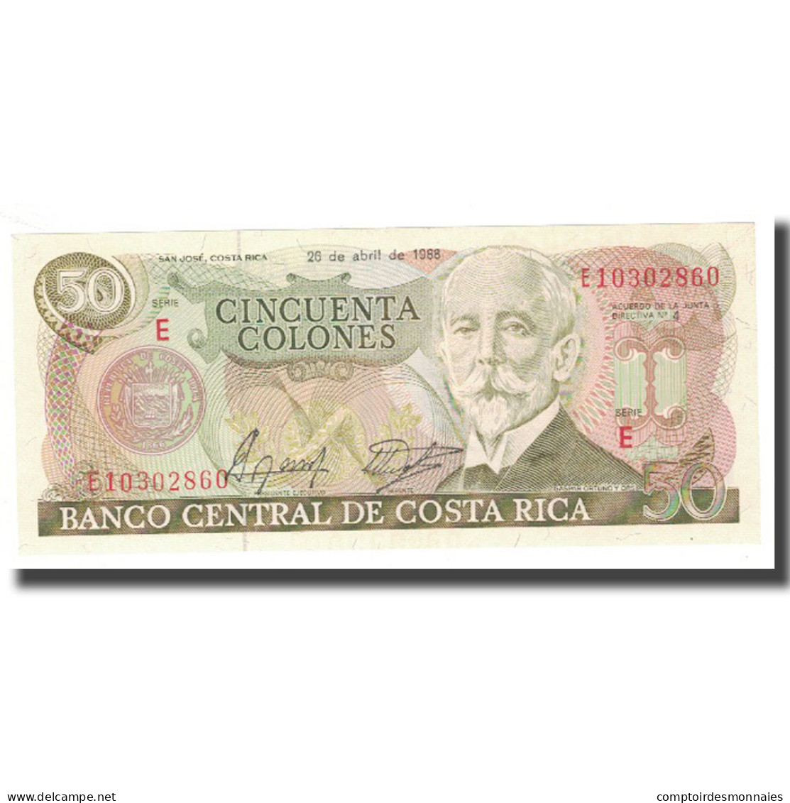 Billet, Costa Rica, 50 Colones, 1988, 1988-04-26, KM:253, NEUF - Costa Rica