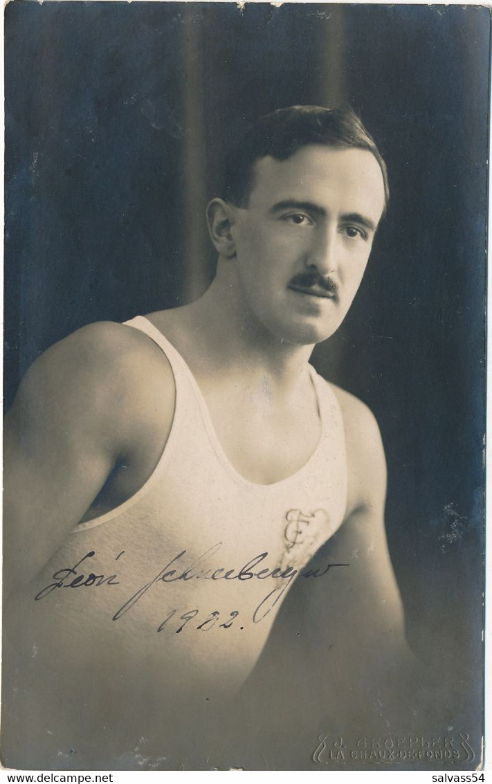 Carte-photo -  Portrait D'un Sportif En Marcel Par GRAEPLER à La Chaux De Fonds (Suisse) - (1922) (BP) - Sports