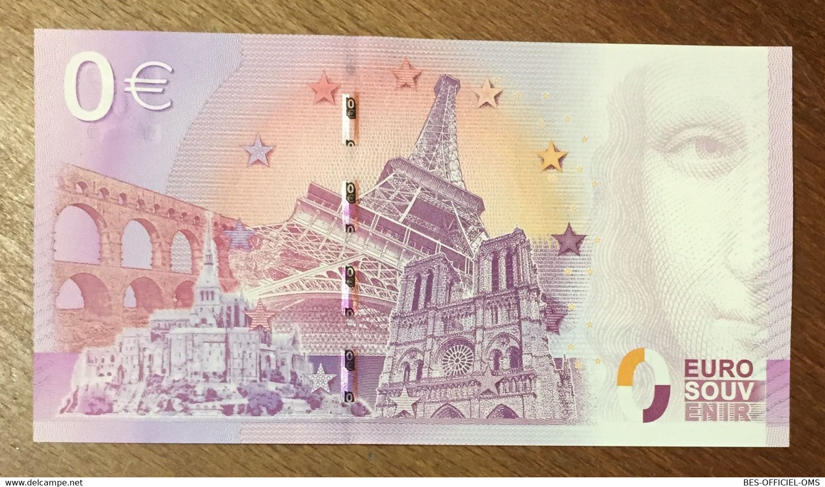 2015 BILLET 0 EURO SOUVENIR DPT 66 CHÂTEAU ROYAL DE COLLIOURE + TIMBRE ZERO 0 EURO SCHEIN BANKNOTE PAPER MONEY - Private Proofs / Unofficial