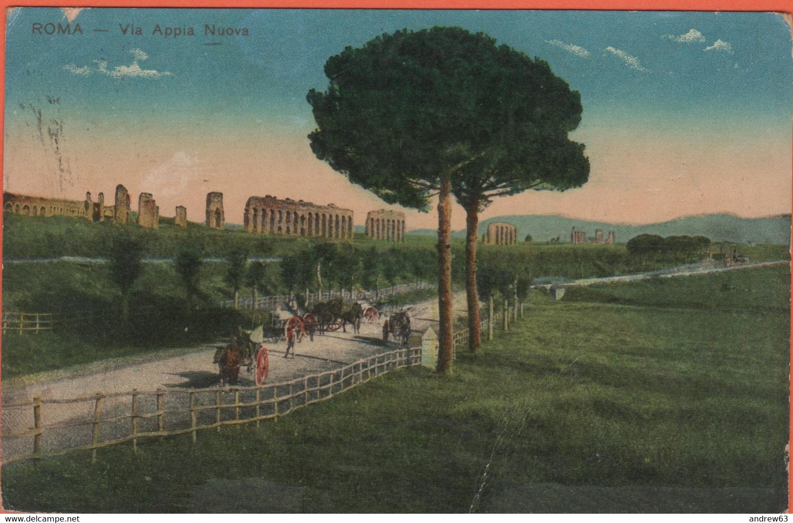 ITALIA - ITALY - ITALIE - 1921 - 15 C + Flamme Pregate I Vostri...- Roma - Via Appia Nuova - Viaggiata Da Roma Per Napol - Transportmiddelen