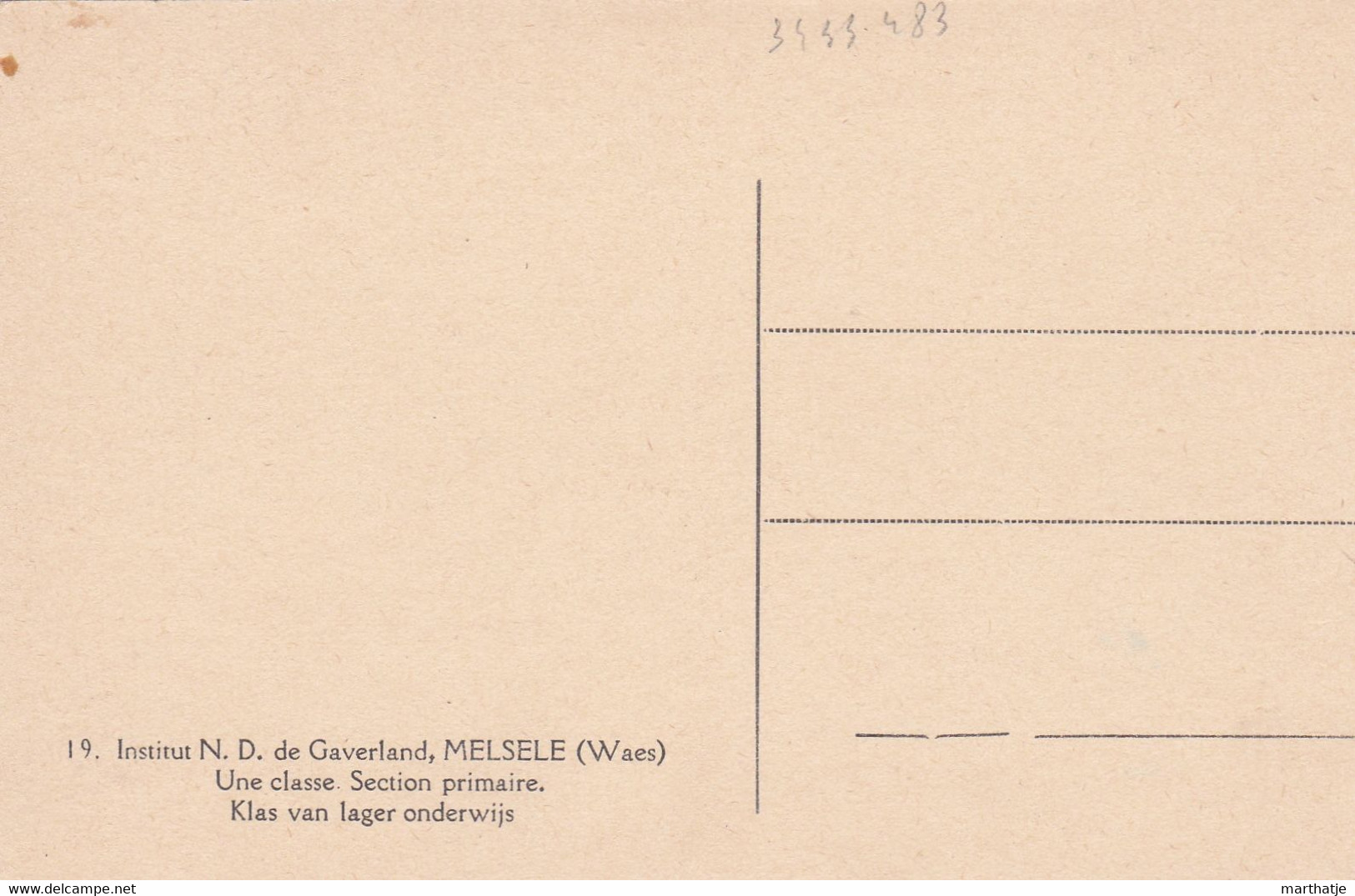 19-Institut N.D. De Gaverland, Melsele (Waes)-Une Classe. Section Primaire. Klas Van Lager Onderwijs - Beveren-Waas