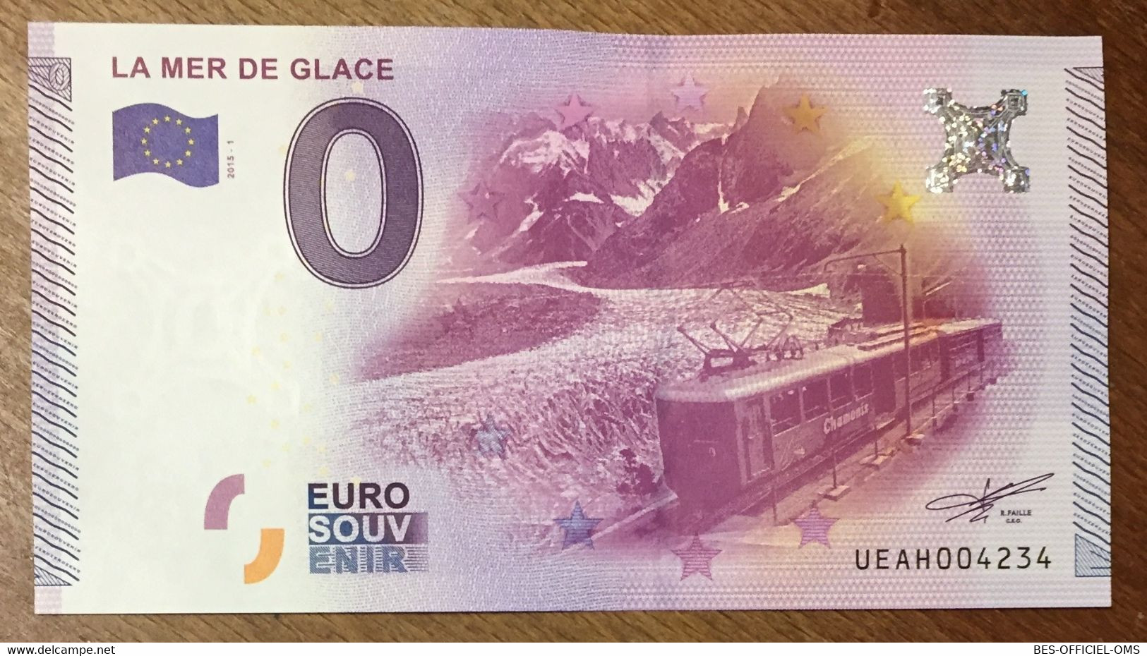 2015 BILLET 0 EURO SOUVENIR DPT 74 LA MER DE GLACE ZERO 0 EURO SCHEIN BANKNOTE PAPER MONEY - Pruebas Privadas