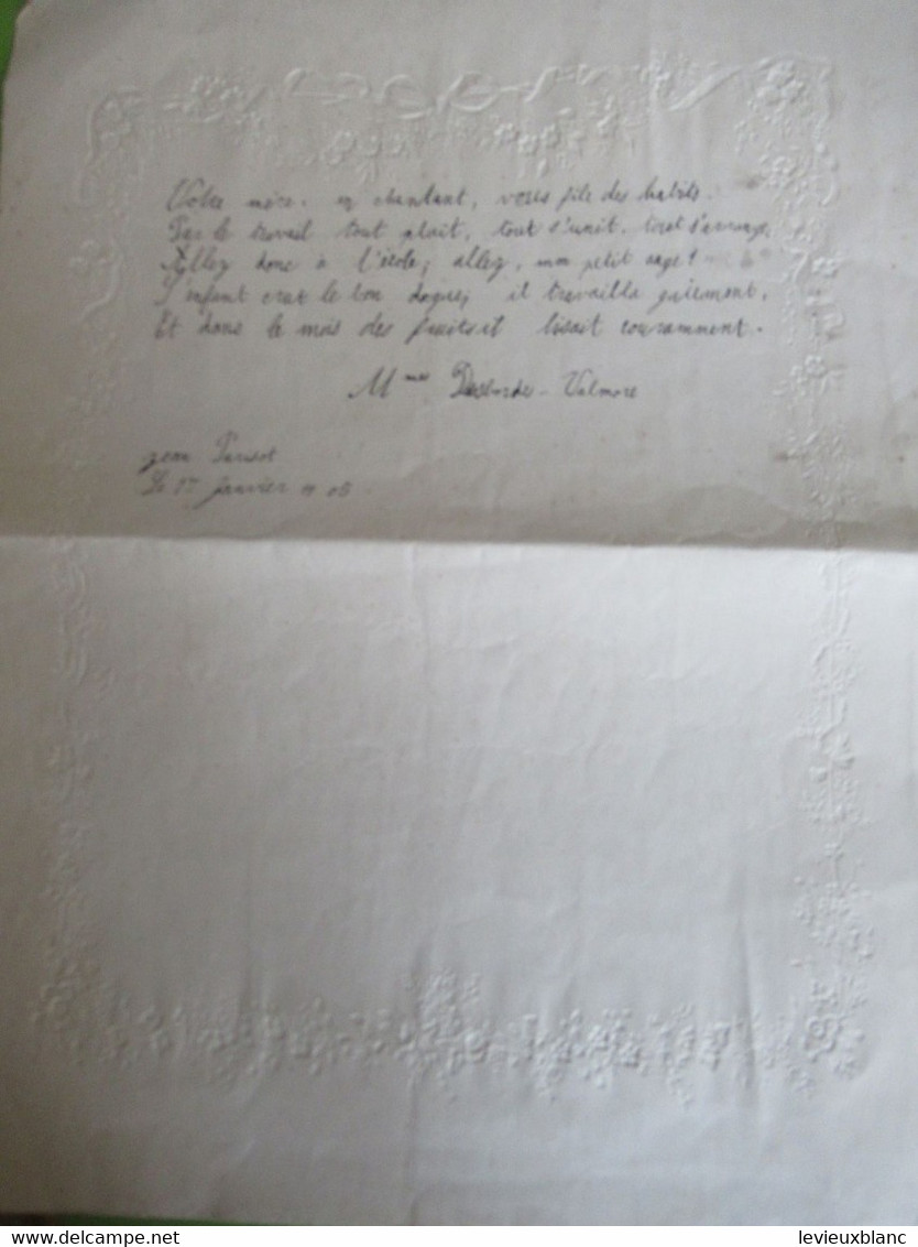 Grande Lettre  à 2 Volets /Papier Gaufré Au Pourtour/L'ECOLIER/ ècriture à La Plume/PARISOT/ Prose Morale/1905   VPN312 - Diplômes & Bulletins Scolaires