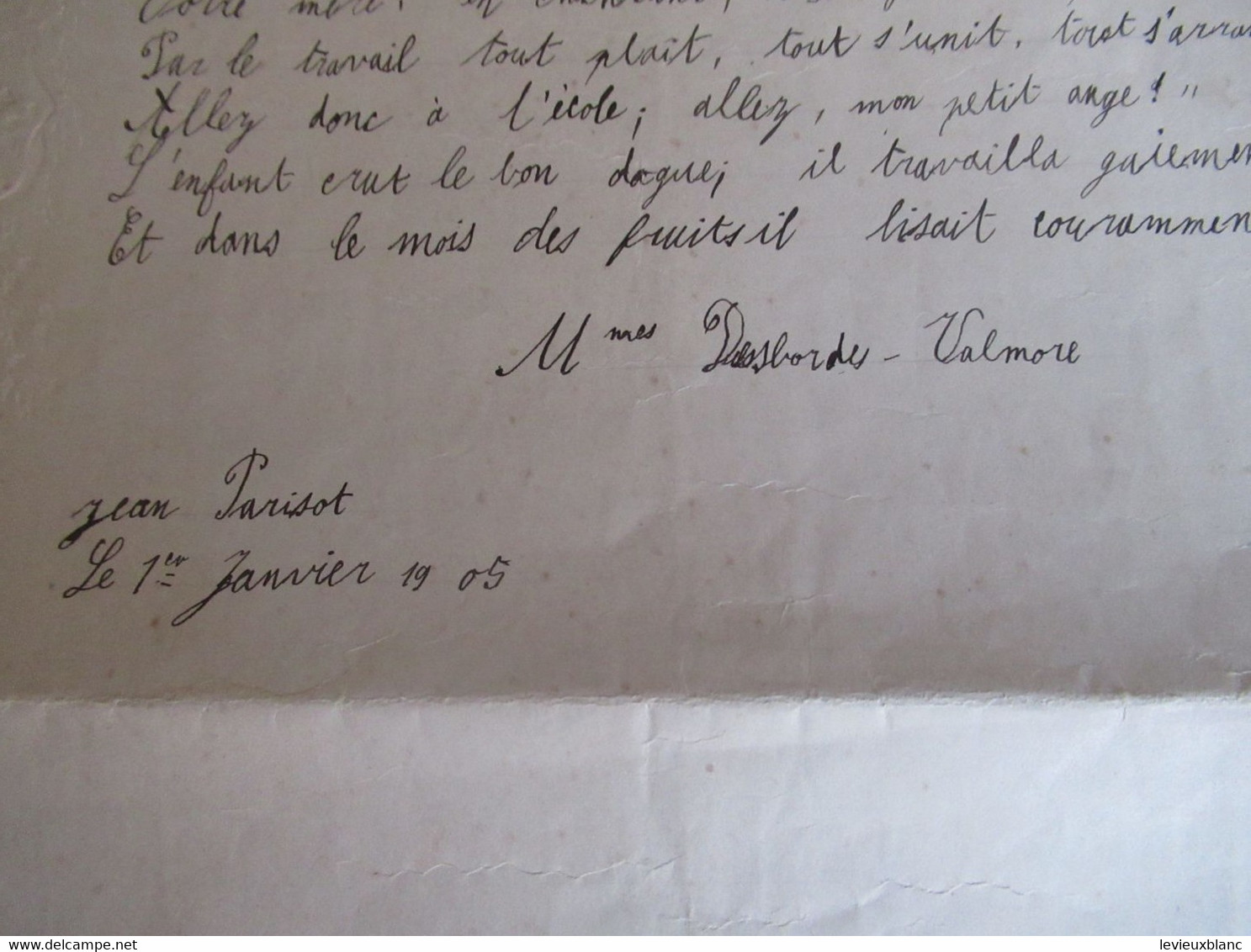 Grande Lettre  à 2 Volets /Papier Gaufré Au Pourtour/L'ECOLIER/ ècriture à La Plume/PARISOT/ Prose Morale/1905   VPN312 - Diploma & School Reports