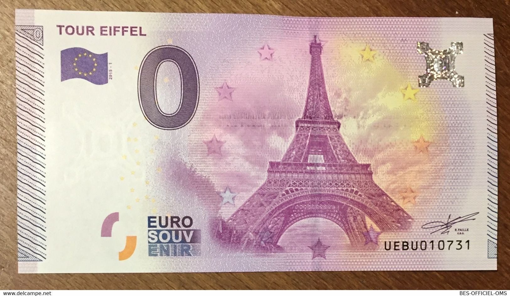 2015 BILLET 0 EURO SOUVENIR DPT 75 TOUR EIFFEL ZERO 0 EURO SCHEIN BANKNOTE PAPER MONEY - Pruebas Privadas